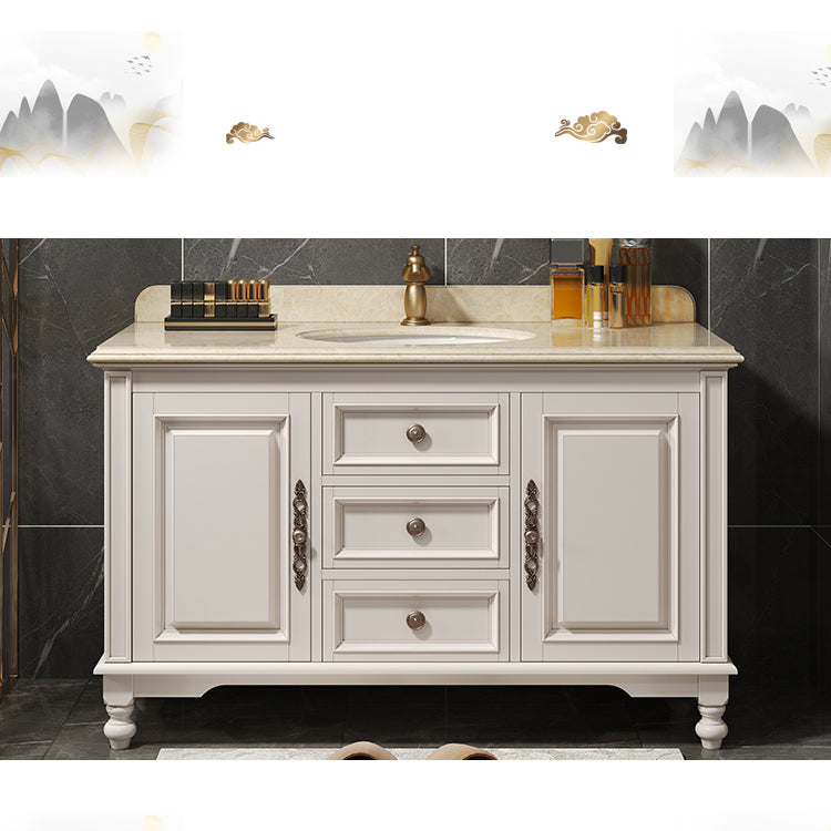 Classic Bathroom Vanity Set Single-Sink Free-standing Standard 2 Doors Bathroom Vanity Clearhalo 'Bathroom Remodel & Bathroom Fixtures' 'Bathroom Vanities' 'bathroom_vanities' 'Home Improvement' 'home_improvement' 'home_improvement_bathroom_vanities' 7199016