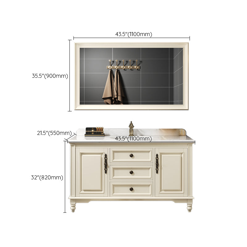Classic Bathroom Vanity Set Single-Sink Free-standing Standard 2 Doors Bathroom Vanity Clearhalo 'Bathroom Remodel & Bathroom Fixtures' 'Bathroom Vanities' 'bathroom_vanities' 'Home Improvement' 'home_improvement' 'home_improvement_bathroom_vanities' 7199024