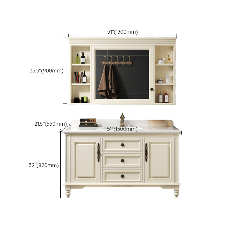 Classic Bathroom Vanity Set Single-Sink Free-standing Standard 2 Doors Bathroom Vanity Clearhalo 'Bathroom Remodel & Bathroom Fixtures' 'Bathroom Vanities' 'bathroom_vanities' 'Home Improvement' 'home_improvement' 'home_improvement_bathroom_vanities' 7199039