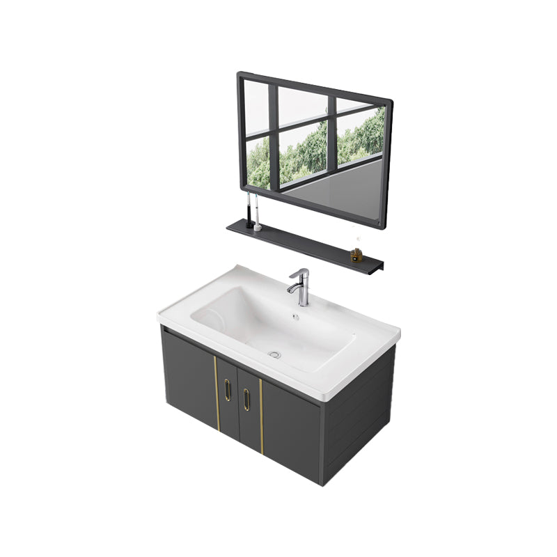 Bathroom Sink Vanity Rectangular Ceramic Sink Drawers Mirror Vanity with Faucet Vanity & Faucet & Mirrors Ceramic Clearhalo 'Bathroom Remodel & Bathroom Fixtures' 'Bathroom Vanities' 'bathroom_vanities' 'Home Improvement' 'home_improvement' 'home_improvement_bathroom_vanities' 7199092