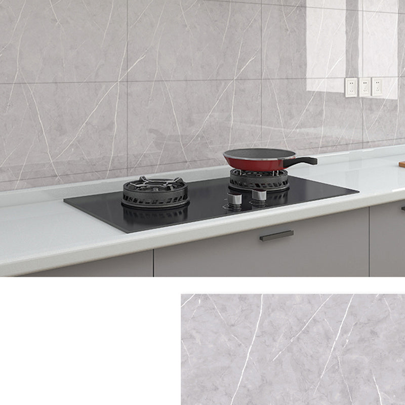 PVC Peel and Stick Backsplash Wall Tile Rectangular Waterproof Single Tile Wallpaper Grey Clearhalo 'Flooring 'Home Improvement' 'home_improvement' 'home_improvement_peel_stick_blacksplash' 'Peel & Stick Backsplash Tile' 'peel_stick_blacksplash' 'Walls & Ceilings' Walls and Ceiling' 7199201