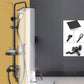 Shower System Wall Mount Adjustable Spray Pattern Shower Arm Shower Set with Shower Hose Textured Black Square 4 Clearhalo 'Bathroom Remodel & Bathroom Fixtures' 'Home Improvement' 'home_improvement' 'home_improvement_shower_faucets' 'Shower Faucets & Systems' 'shower_faucets' 'Showers & Bathtubs Plumbing' 'Showers & Bathtubs' 7202538