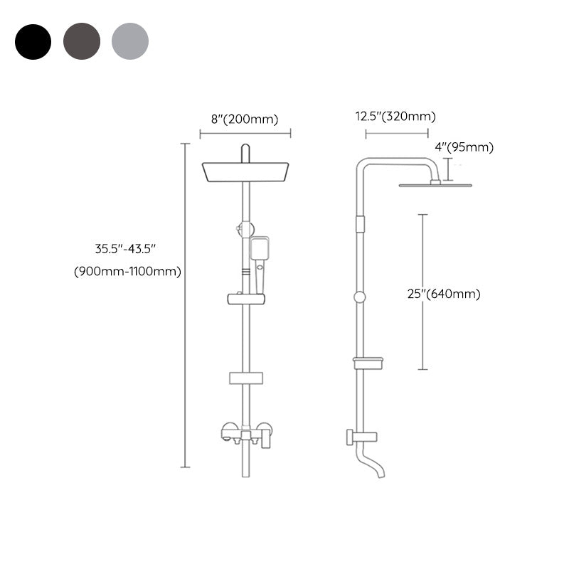 Shower System Wall Mount Adjustable Spray Pattern Shower Arm Shower Set with Shower Hose Clearhalo 'Bathroom Remodel & Bathroom Fixtures' 'Home Improvement' 'home_improvement' 'home_improvement_shower_faucets' 'Shower Faucets & Systems' 'shower_faucets' 'Showers & Bathtubs Plumbing' 'Showers & Bathtubs' 7202549