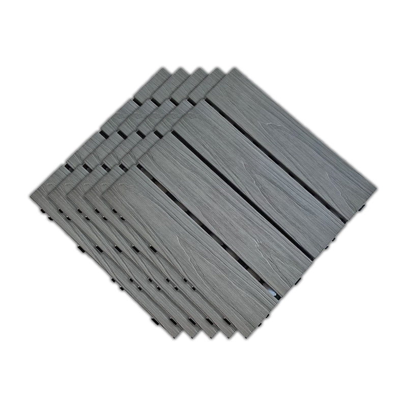Outdoor Patio Flooring Tiles Embossed Composite Snap Fit Decking Tiles Grey Blue Co-Extrusion Clearhalo 'Home Improvement' 'home_improvement' 'home_improvement_outdoor_deck_tiles_planks' 'Outdoor Deck Tiles & Planks' 'Outdoor Flooring & Tile' 'Outdoor Remodel' 'outdoor_deck_tiles_planks' 7202557