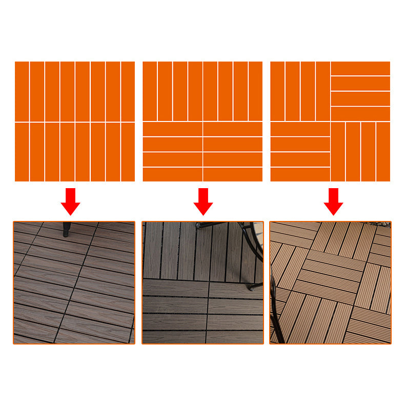 Outdoor Patio Flooring Tiles Embossed Composite Snap Fit Decking Tiles Clearhalo 'Home Improvement' 'home_improvement' 'home_improvement_outdoor_deck_tiles_planks' 'Outdoor Deck Tiles & Planks' 'Outdoor Flooring & Tile' 'Outdoor Remodel' 'outdoor_deck_tiles_planks' 7202564