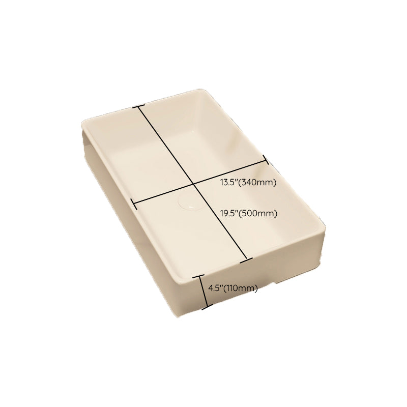 Modern Style White Bathroom Sink Rectangle Ceramic Bathroom Sink Clearhalo 'Bathroom Remodel & Bathroom Fixtures' 'Bathroom Sinks & Faucet Components' 'Bathroom Sinks' 'bathroom_sink' 'Home Improvement' 'home_improvement' 'home_improvement_bathroom_sink' 7204285