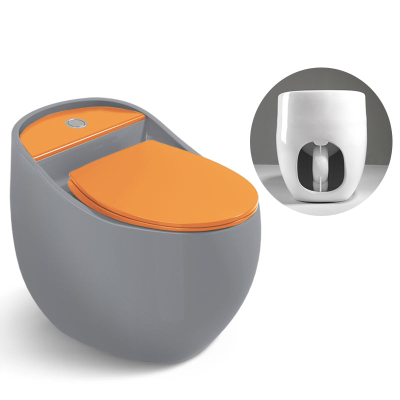 Modern Siphon Jet Flush Toilet One Piece Urine Toilet for Bathroom Gray Orange Clearhalo 'Bathroom Remodel & Bathroom Fixtures' 'Home Improvement' 'home_improvement' 'home_improvement_toilets' 'Toilets & Bidets' 'Toilets' 7204359