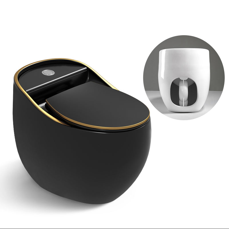 Modern Siphon Jet Flush Toilet One Piece Urine Toilet for Bathroom Black Gold Clearhalo 'Bathroom Remodel & Bathroom Fixtures' 'Home Improvement' 'home_improvement' 'home_improvement_toilets' 'Toilets & Bidets' 'Toilets' 7204363