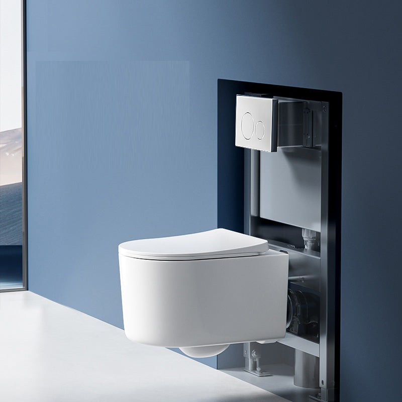Modern Wall Mounted Flush Toilet White Urine Toilet with Seat for Bathroom 15"L x 19"W x 13"H Toilet with Low Tanker Clearhalo 'Bathroom Remodel & Bathroom Fixtures' 'Home Improvement' 'home_improvement' 'home_improvement_toilets' 'Toilets & Bidets' 'Toilets' 7204370