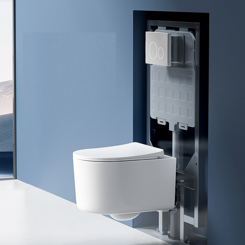 Modern Wall Mounted Flush Toilet White Urine Toilet with Seat for Bathroom 15"L x 19"W x 13"H Toilet with High Tanker Clearhalo 'Bathroom Remodel & Bathroom Fixtures' 'Home Improvement' 'home_improvement' 'home_improvement_toilets' 'Toilets & Bidets' 'Toilets' 7204371