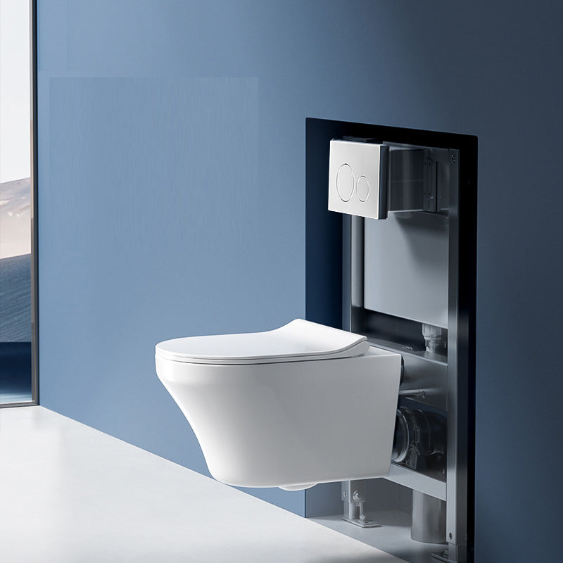 Modern Wall Mounted Flush Toilet White Urine Toilet with Seat for Bathroom 14"L x 22"W x 14"H Toilet with Low Tanker Clearhalo 'Bathroom Remodel & Bathroom Fixtures' 'Home Improvement' 'home_improvement' 'home_improvement_toilets' 'Toilets & Bidets' 'Toilets' 7204373