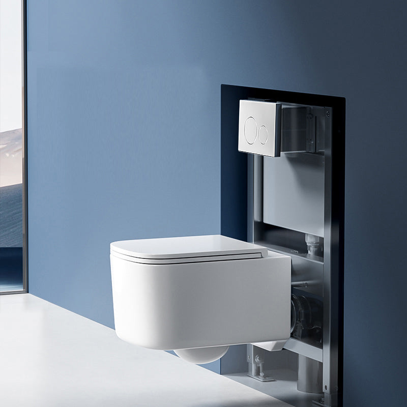 Modern Wall Mounted Flush Toilet White Urine Toilet with Seat for Bathroom 14"L x 20"W x 14"H Toilet with Low Tanker Clearhalo 'Bathroom Remodel & Bathroom Fixtures' 'Home Improvement' 'home_improvement' 'home_improvement_toilets' 'Toilets & Bidets' 'Toilets' 7204377