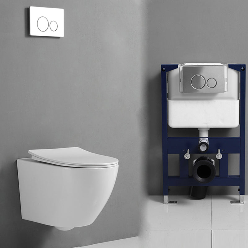 Modern Toilet Wall Mount One Piece Toilet Porcelain Urine Toilet 14"L x 19"W x 14"H Toilet with Low Tanker Clearhalo 'Bathroom Remodel & Bathroom Fixtures' 'Home Improvement' 'home_improvement' 'home_improvement_toilets' 'Toilets & Bidets' 'Toilets' 7204398