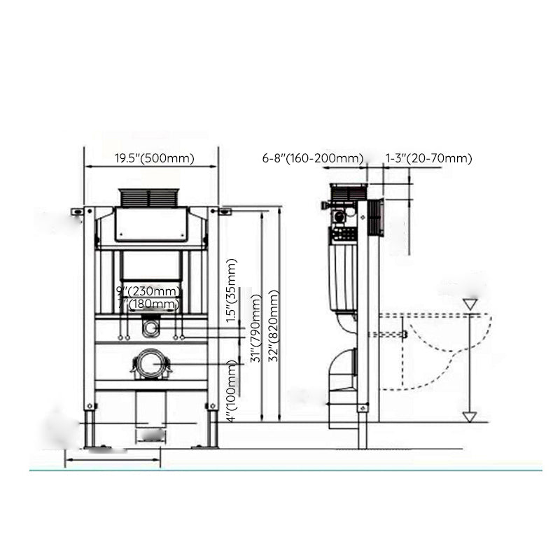 Modern Toilet Wall Mount One Piece Toilet Porcelain Urine Toilet Clearhalo 'Bathroom Remodel & Bathroom Fixtures' 'Home Improvement' 'home_improvement' 'home_improvement_toilets' 'Toilets & Bidets' 'Toilets' 7204407