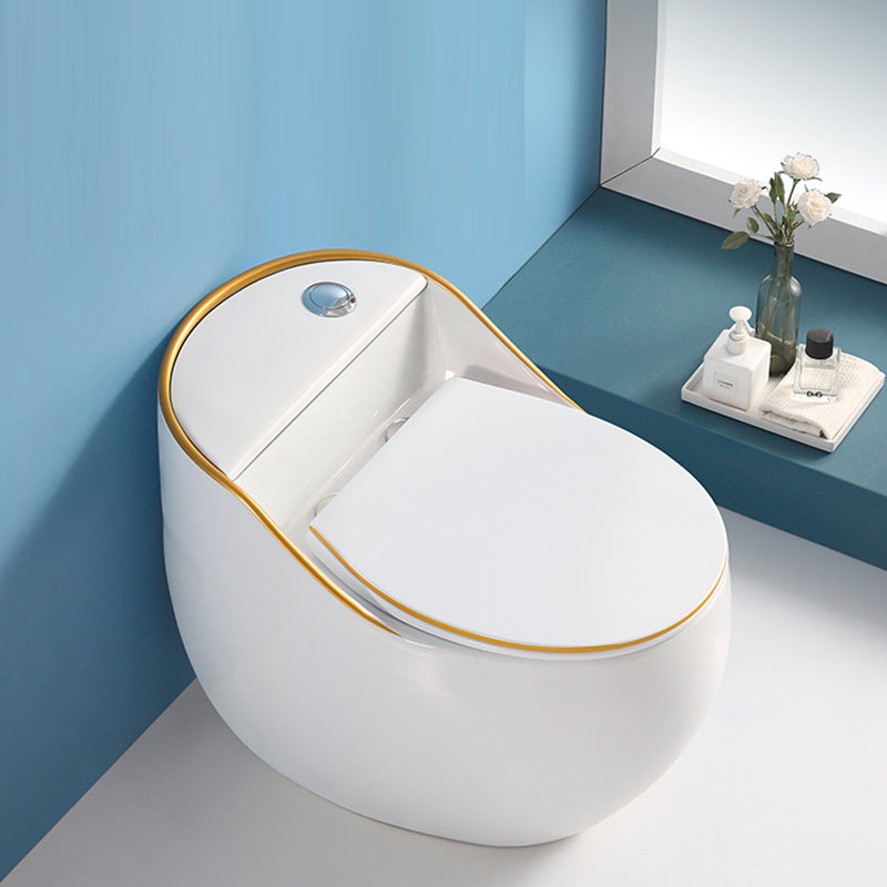 Contemporary Flush Toilet Floor Mounted Siphon Jet Porcelain Toilet Clearhalo 'Bathroom Remodel & Bathroom Fixtures' 'Home Improvement' 'home_improvement' 'home_improvement_toilets' 'Toilets & Bidets' 'Toilets' 7204436
