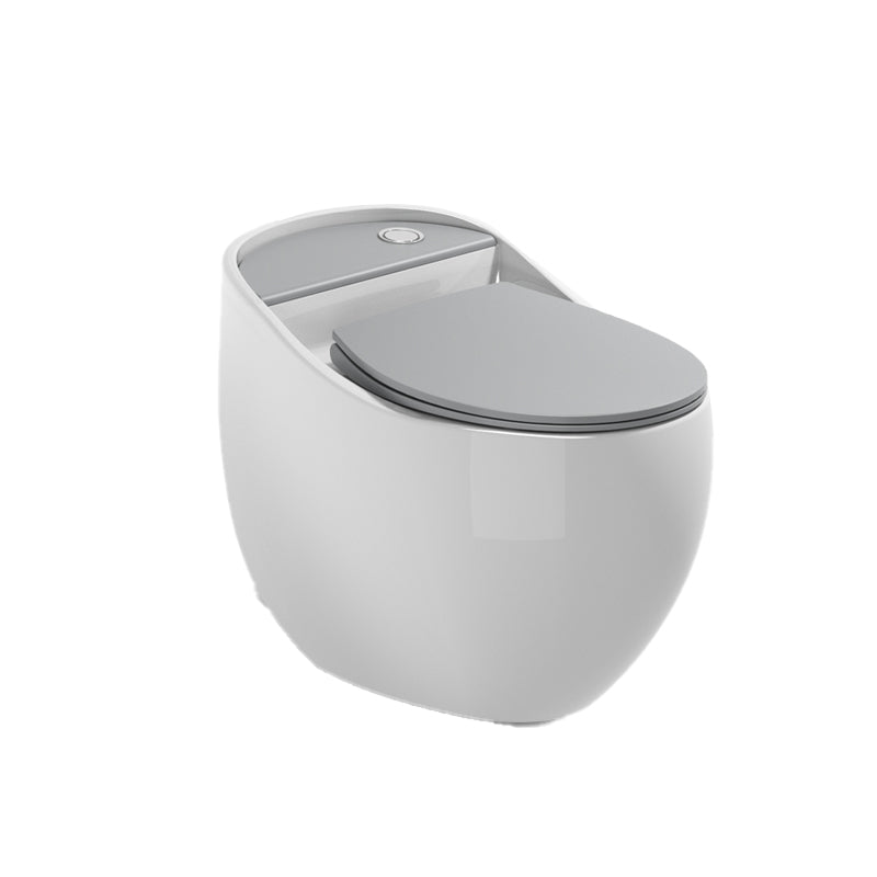 Contemporary Flush Toilet Floor Mounted Siphon Jet Porcelain Toilet White/ Gray Clearhalo 'Bathroom Remodel & Bathroom Fixtures' 'Home Improvement' 'home_improvement' 'home_improvement_toilets' 'Toilets & Bidets' 'Toilets' 7204439