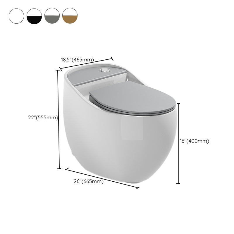 Contemporary Flush Toilet Floor Mounted Siphon Jet Porcelain Toilet Clearhalo 'Bathroom Remodel & Bathroom Fixtures' 'Home Improvement' 'home_improvement' 'home_improvement_toilets' 'Toilets & Bidets' 'Toilets' 7204447