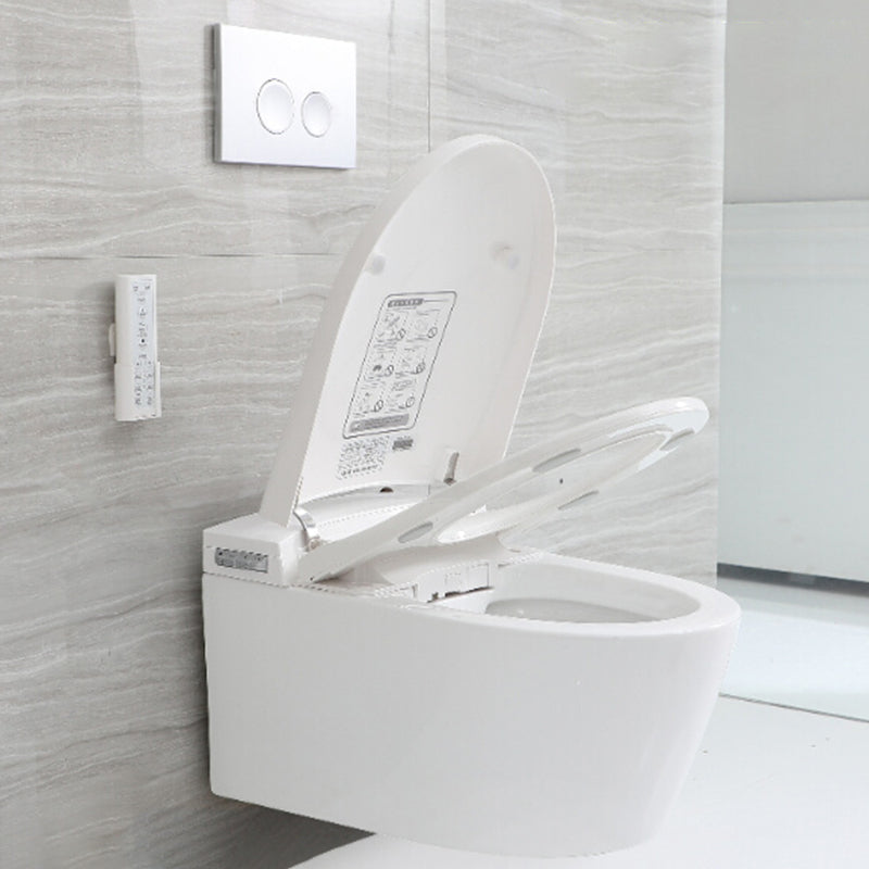 Contemporary Wall Hung Toilet Set Elongated Bowl Shape Smart Bidet Clearhalo 'Bathroom Remodel & Bathroom Fixtures' 'Bidets' 'Home Improvement' 'home_improvement' 'home_improvement_bidets' 'Toilets & Bidets' 7204516