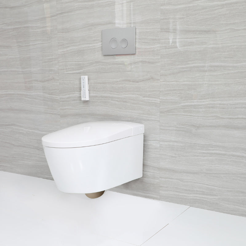 Contemporary Wall Hung Toilet Set Elongated Bowl Shape Smart Bidet Clearhalo 'Bathroom Remodel & Bathroom Fixtures' 'Bidets' 'Home Improvement' 'home_improvement' 'home_improvement_bidets' 'Toilets & Bidets' 7204517