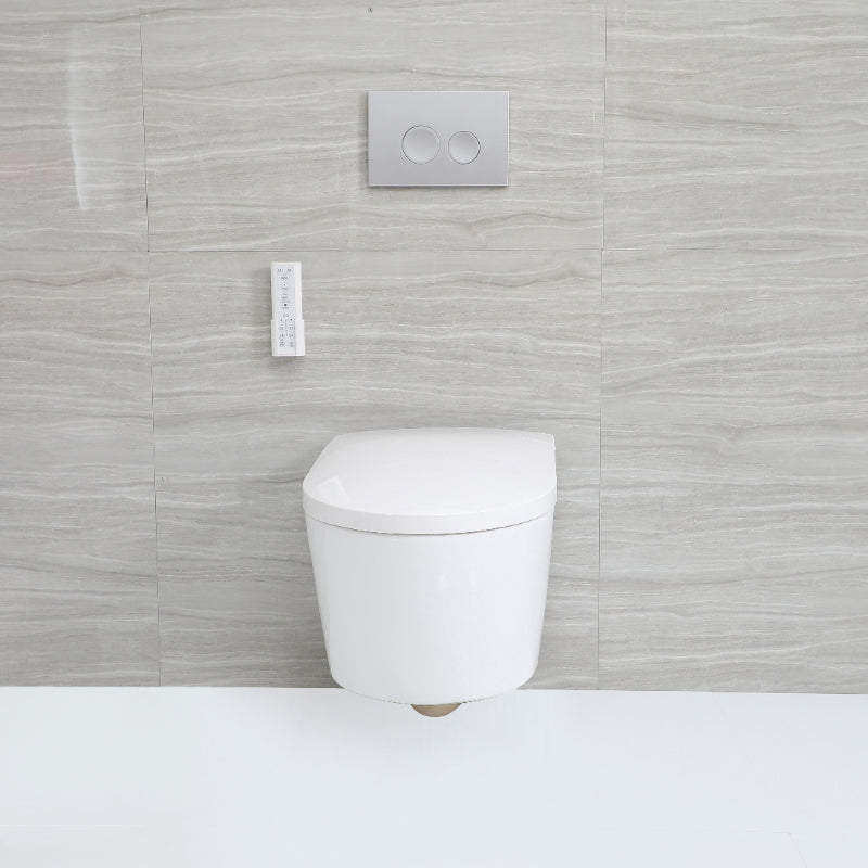 Contemporary Wall Hung Toilet Set Elongated Bowl Shape Smart Bidet Toilet+ Water Tank Clearhalo 'Bathroom Remodel & Bathroom Fixtures' 'Bidets' 'Home Improvement' 'home_improvement' 'home_improvement_bidets' 'Toilets & Bidets' 7204518