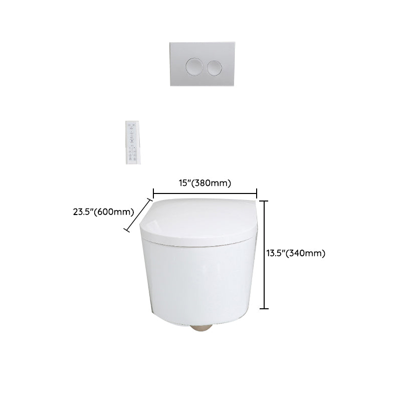 Contemporary Wall Hung Toilet Set Elongated Bowl Shape Smart Bidet Clearhalo 'Bathroom Remodel & Bathroom Fixtures' 'Bidets' 'Home Improvement' 'home_improvement' 'home_improvement_bidets' 'Toilets & Bidets' 7204531