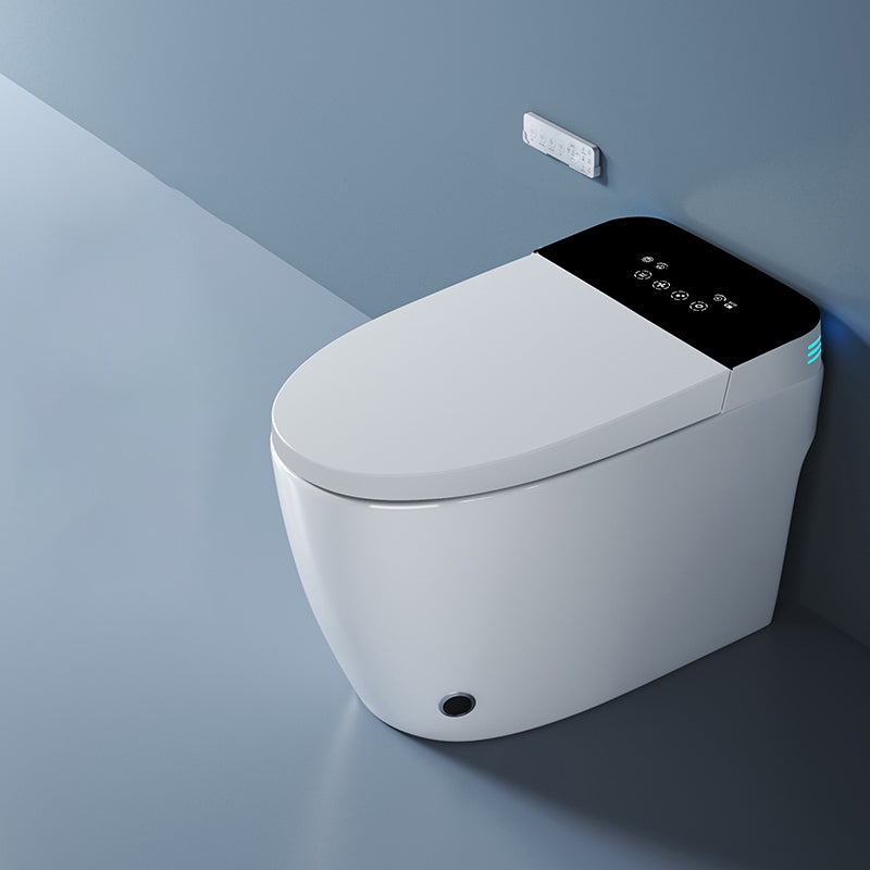 Elongated Smart Toilet White Floor Standing Bidet with Heated Seat Black Clearhalo 'Bathroom Remodel & Bathroom Fixtures' 'Bidets' 'Home Improvement' 'home_improvement' 'home_improvement_bidets' 'Toilets & Bidets' 7204616