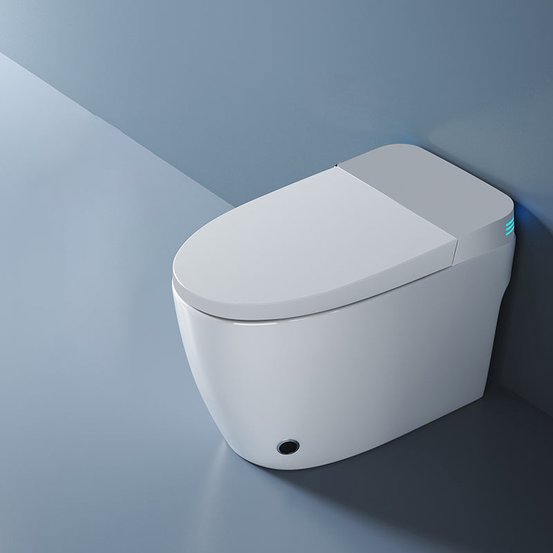 Elongated Smart Toilet White Floor Standing Bidet with Heated Seat Grey Manual Flip (Standard) Clearhalo 'Bathroom Remodel & Bathroom Fixtures' 'Bidets' 'Home Improvement' 'home_improvement' 'home_improvement_bidets' 'Toilets & Bidets' 7204620