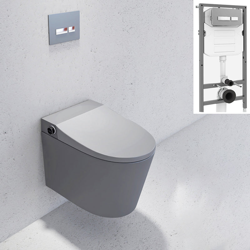 Elongated Wall Hung Toilet with Tank Smart Bidet with Heated Seat Toilet with Water Tank Grey Clearhalo 'Bathroom Remodel & Bathroom Fixtures' 'Bidets' 'Home Improvement' 'home_improvement' 'home_improvement_bidets' 'Toilets & Bidets' 7204648