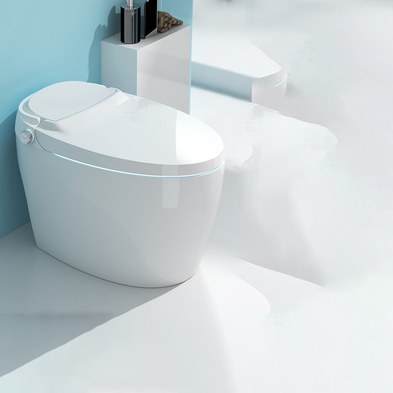 Electronic Toilet Seat in White Elongated Floor Standing Bidet with Heated Seat Automatic Lid Clearhalo 'Bathroom Remodel & Bathroom Fixtures' 'Bidets' 'Home Improvement' 'home_improvement' 'home_improvement_bidets' 'Toilets & Bidets' 7204721