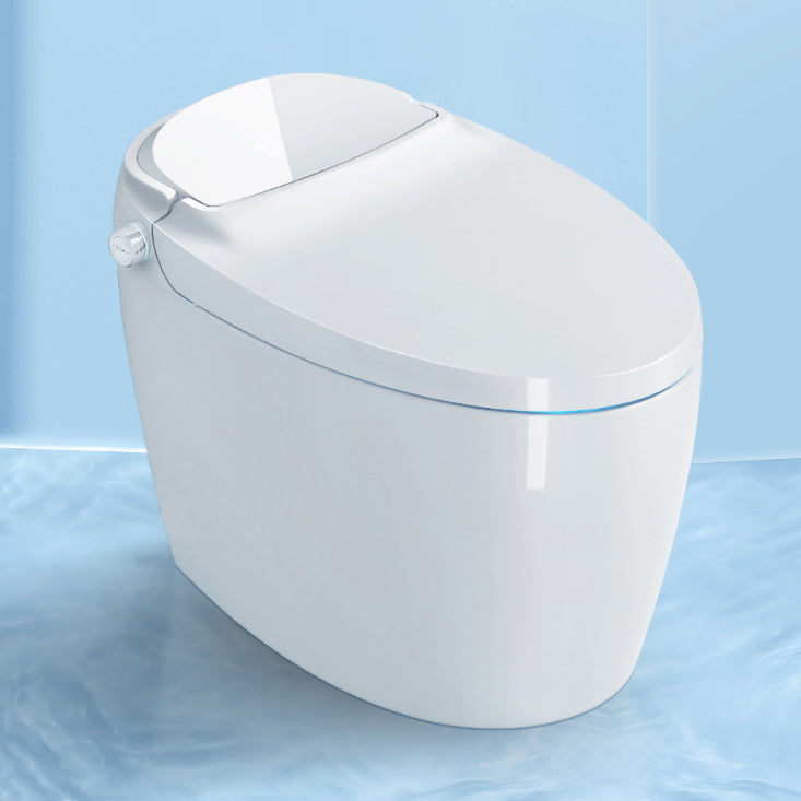 Electronic Toilet Seat in White Elongated Floor Standing Bidet with Heated Seat Clearhalo 'Bathroom Remodel & Bathroom Fixtures' 'Bidets' 'Home Improvement' 'home_improvement' 'home_improvement_bidets' 'Toilets & Bidets' 7204723