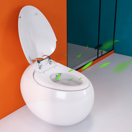 Round Floor Standing Bidet Contemporary White Ceramic Floor Mount Bidet Clearhalo 'Bathroom Remodel & Bathroom Fixtures' 'Bidets' 'Home Improvement' 'home_improvement' 'home_improvement_bidets' 'Toilets & Bidets' 7204766