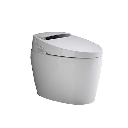 Elongated Floor Mount Bidet White Temperature Control Smart Bidet No