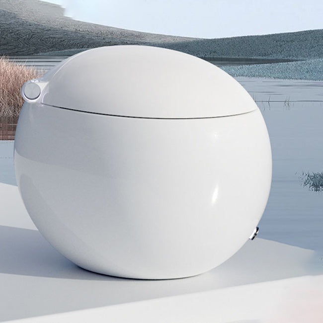 Floor Standing Bidet Round Ceramic Floor Mount Bidet in White 12" Clearhalo 'Bathroom Remodel & Bathroom Fixtures' 'Bidets' 'Home Improvement' 'home_improvement' 'home_improvement_bidets' 'Toilets & Bidets' 7204803