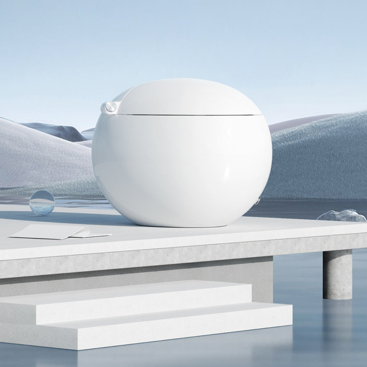 Floor Standing Bidet Round Ceramic Floor Mount Bidet in White Clearhalo 'Bathroom Remodel & Bathroom Fixtures' 'Bidets' 'Home Improvement' 'home_improvement' 'home_improvement_bidets' 'Toilets & Bidets' 7204805