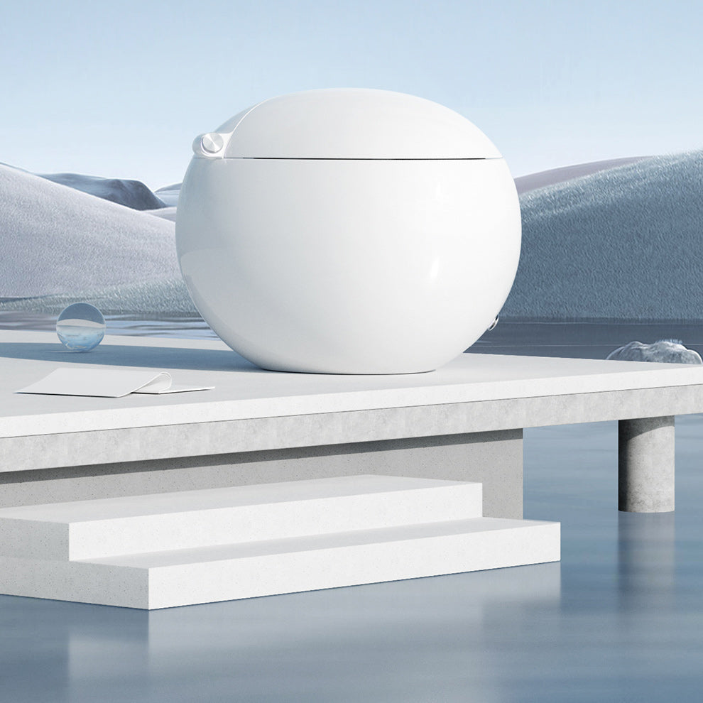 White Round Floor Mount Bidet Heated Seat Floor Standing Bidet Clearhalo 'Bathroom Remodel & Bathroom Fixtures' 'Bidets' 'Home Improvement' 'home_improvement' 'home_improvement_bidets' 'Toilets & Bidets' 7204824