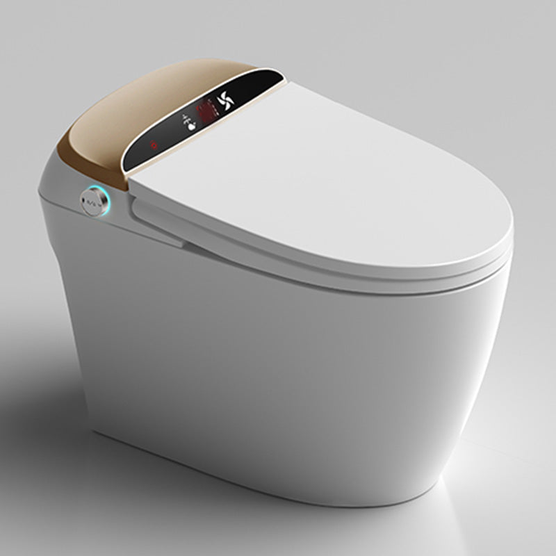 Elongated Dryer Floor Mount Bidet Heated Seat Floor Standing Bidet Gold-White Automatic Lid Clearhalo 'Bathroom Remodel & Bathroom Fixtures' 'Bidets' 'Home Improvement' 'home_improvement' 'home_improvement_bidets' 'Toilets & Bidets' 7204842