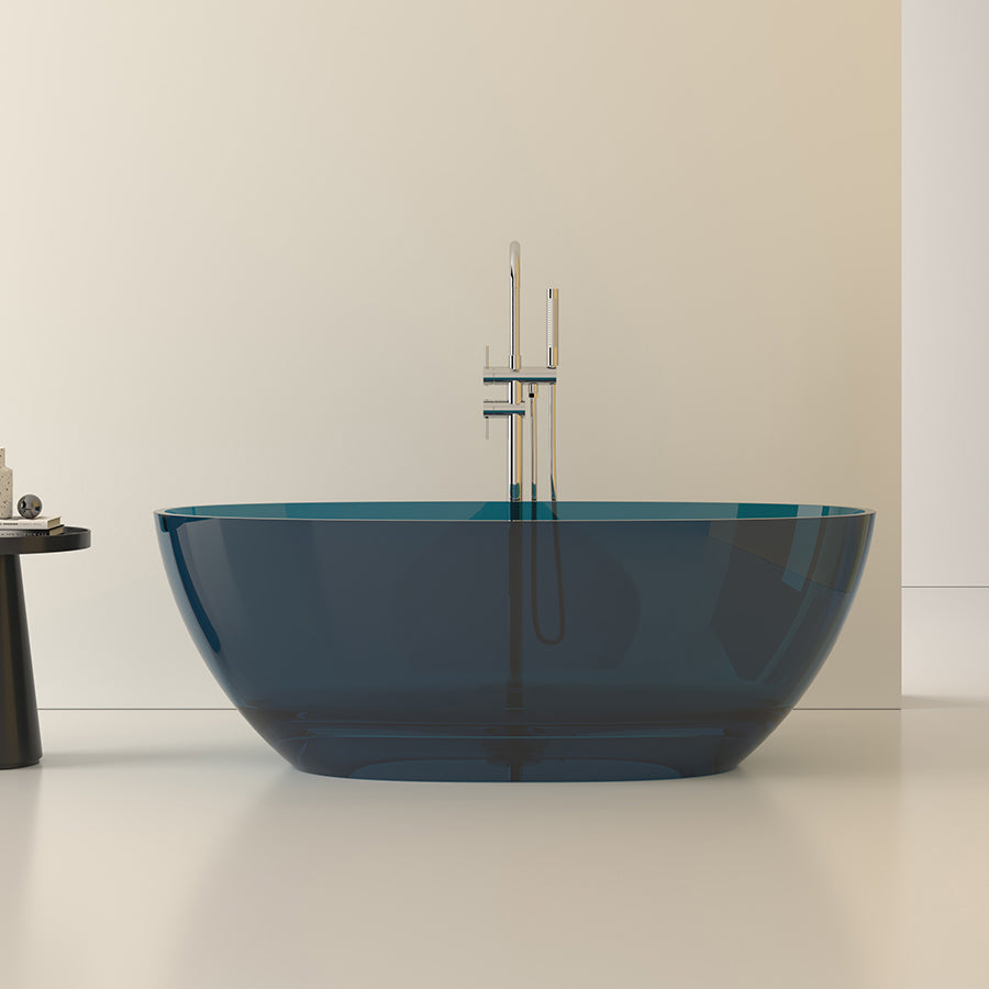 Flat Bottom Oval Soaking Bathtub Antique Finish Modern Bath Tub Blue 71"L x 35"W x 22"H Clearhalo 'Bathroom Remodel & Bathroom Fixtures' 'Bathtubs' 'Home Improvement' 'home_improvement' 'home_improvement_bathtubs' 'Showers & Bathtubs' 7205429
