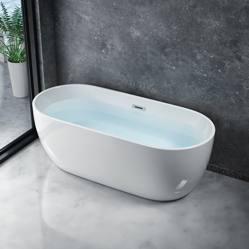 Freestanding Soaking Acrylic Bathtub Antique Finish Oval Modern Bath Tub Tub Clearhalo 'Bathroom Remodel & Bathroom Fixtures' 'Bathtubs' 'Home Improvement' 'home_improvement' 'home_improvement_bathtubs' 'Showers & Bathtubs' 7205446