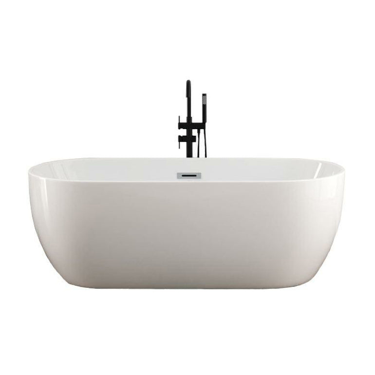 Freestanding Soaking Acrylic Bathtub Antique Finish Oval Modern Bath Tub Clearhalo 'Bathroom Remodel & Bathroom Fixtures' 'Bathtubs' 'Home Improvement' 'home_improvement' 'home_improvement_bathtubs' 'Showers & Bathtubs' 7205453