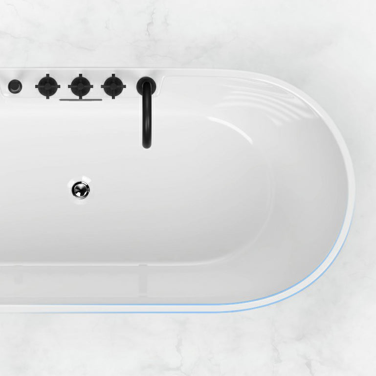 Freestanding Soaking Acrylic Bathtub Antique Finish Oval Modern Bath Tub Clearhalo 'Bathroom Remodel & Bathroom Fixtures' 'Bathtubs' 'Home Improvement' 'home_improvement' 'home_improvement_bathtubs' 'Showers & Bathtubs' 7205454