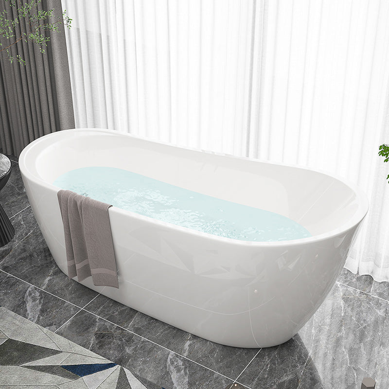 Slipper Modern Bath Oval White Soaking Acrylic Stand Alone Bathtub White Tub Clearhalo 'Bathroom Remodel & Bathroom Fixtures' 'Bathtubs' 'Home Improvement' 'home_improvement' 'home_improvement_bathtubs' 'Showers & Bathtubs' 7205468