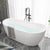 Slipper Modern Bath Oval White Soaking Acrylic Stand Alone Bathtub Black Tub with Freestanding Tub Fillers Clearhalo 'Bathroom Remodel & Bathroom Fixtures' 'Bathtubs' 'Home Improvement' 'home_improvement' 'home_improvement_bathtubs' 'Showers & Bathtubs' 7205478