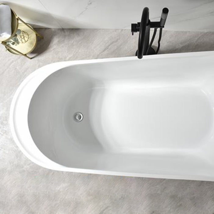 Slipper Modern Bath Oval White Soaking Acrylic Stand Alone Bathtub Clearhalo 'Bathroom Remodel & Bathroom Fixtures' 'Bathtubs' 'Home Improvement' 'home_improvement' 'home_improvement_bathtubs' 'Showers & Bathtubs' 7205480