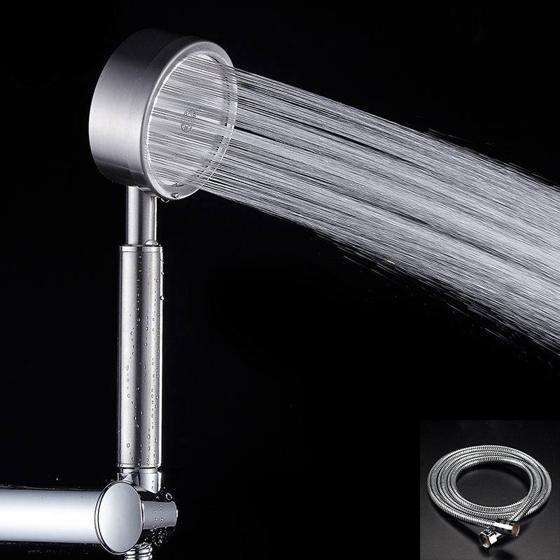 Metal Handheld Shower Head Modern Style Wall-mounted Shower Head Silver Common Shower Head with Hose Clearhalo 'Bathroom Remodel & Bathroom Fixtures' 'Home Improvement' 'home_improvement' 'home_improvement_shower_heads' 'Shower Heads' 'shower_heads' 'Showers & Bathtubs Plumbing' 'Showers & Bathtubs' 7205595