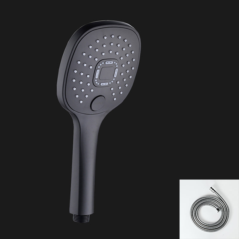 Plastic Handheld Shower Head Adjustable Water Flow Shower Head Black Shower Head with Hose Clearhalo 'Bathroom Remodel & Bathroom Fixtures' 'Home Improvement' 'home_improvement' 'home_improvement_shower_heads' 'Shower Heads' 'shower_heads' 'Showers & Bathtubs Plumbing' 'Showers & Bathtubs' 7205606