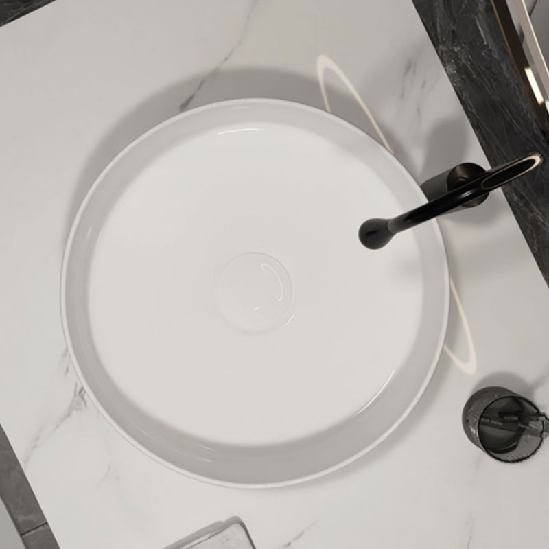 Modern Style Vessel Bathroom Sink Round Ceramic Vessel Bathroom Sink Clearhalo 'Bathroom Remodel & Bathroom Fixtures' 'Bathroom Sinks & Faucet Components' 'Bathroom Sinks' 'bathroom_sink' 'Home Improvement' 'home_improvement' 'home_improvement_bathroom_sink' 7205633