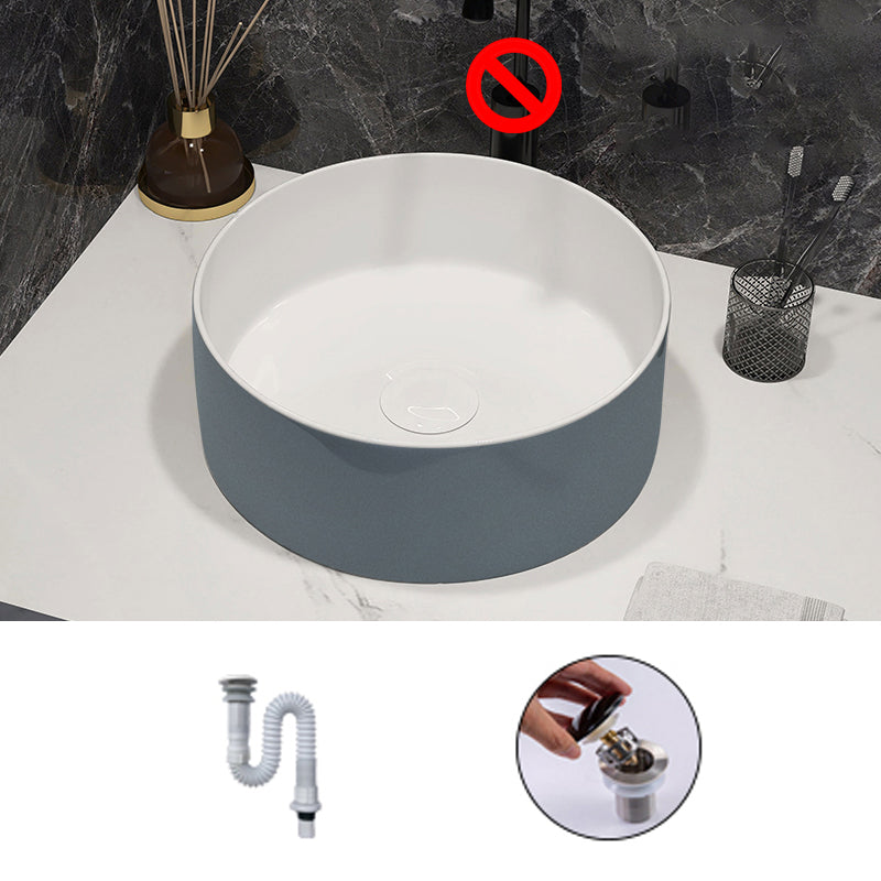 Modern Style Vessel Bathroom Sink Round Ceramic Vessel Bathroom Sink 12"L x 12"W x 5"H Sink Unavailable Clearhalo 'Bathroom Remodel & Bathroom Fixtures' 'Bathroom Sinks & Faucet Components' 'Bathroom Sinks' 'bathroom_sink' 'Home Improvement' 'home_improvement' 'home_improvement_bathroom_sink' 7205642