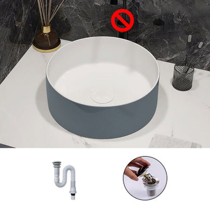 Modern Style Vessel Bathroom Sink Round Ceramic Vessel Bathroom Sink 12"L x 12"W x 5"H Sink Unavailable Clearhalo 'Bathroom Remodel & Bathroom Fixtures' 'Bathroom Sinks & Faucet Components' 'Bathroom Sinks' 'bathroom_sink' 'Home Improvement' 'home_improvement' 'home_improvement_bathroom_sink' 7205642