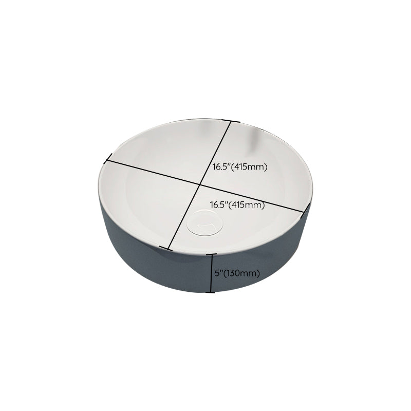 Modern Style Vessel Bathroom Sink Round Ceramic Vessel Bathroom Sink Clearhalo 'Bathroom Remodel & Bathroom Fixtures' 'Bathroom Sinks & Faucet Components' 'Bathroom Sinks' 'bathroom_sink' 'Home Improvement' 'home_improvement' 'home_improvement_bathroom_sink' 7205653