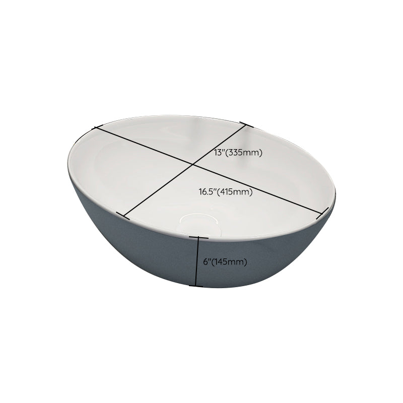 Modern Style Vessel Bathroom Sink Round Ceramic Vessel Bathroom Sink Clearhalo 'Bathroom Remodel & Bathroom Fixtures' 'Bathroom Sinks & Faucet Components' 'Bathroom Sinks' 'bathroom_sink' 'Home Improvement' 'home_improvement' 'home_improvement_bathroom_sink' 7205654